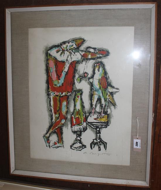 Alois Carigiet (1902-1985), lithograph, Circus performer, signed and dated 57(-)
